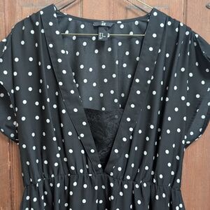 Vintage H&M Black Polka Dot A-Line Cap Sleeve Dress